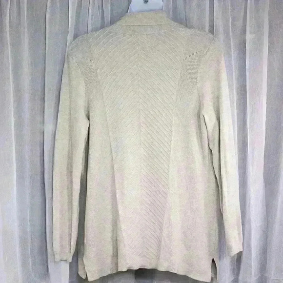 Evolution by Cyrus XXL Tan collared open front cardigan duster sweater - Picture 8 of 13